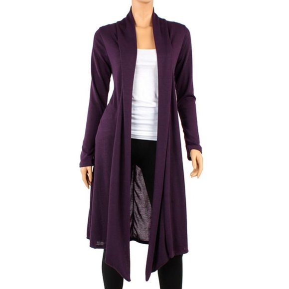 Women'S Knee Length Hacci Cardigan Small - Picture 4 of 8